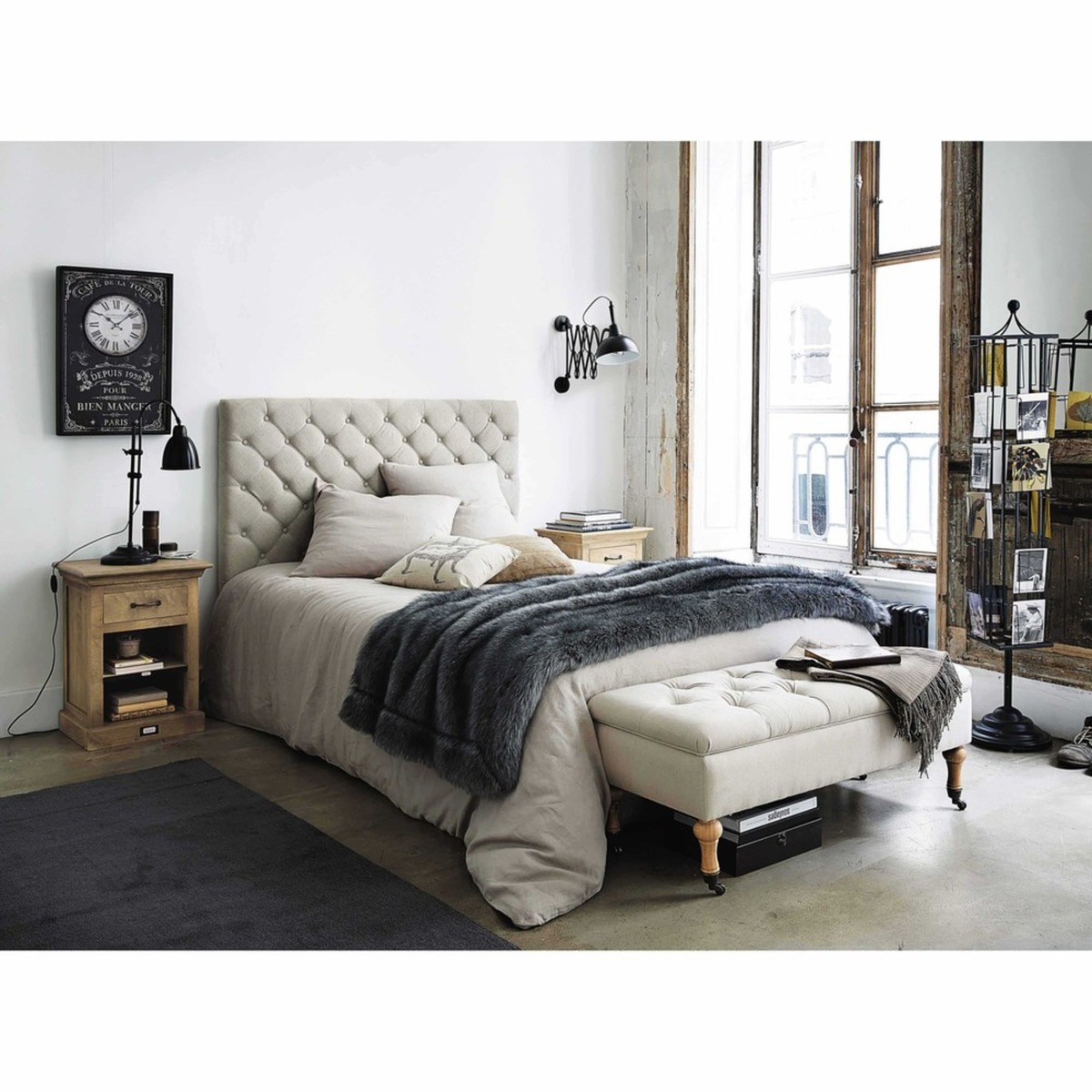 Bedside table with drawer in mango wood, L 45 cm Naturaliste – image 7