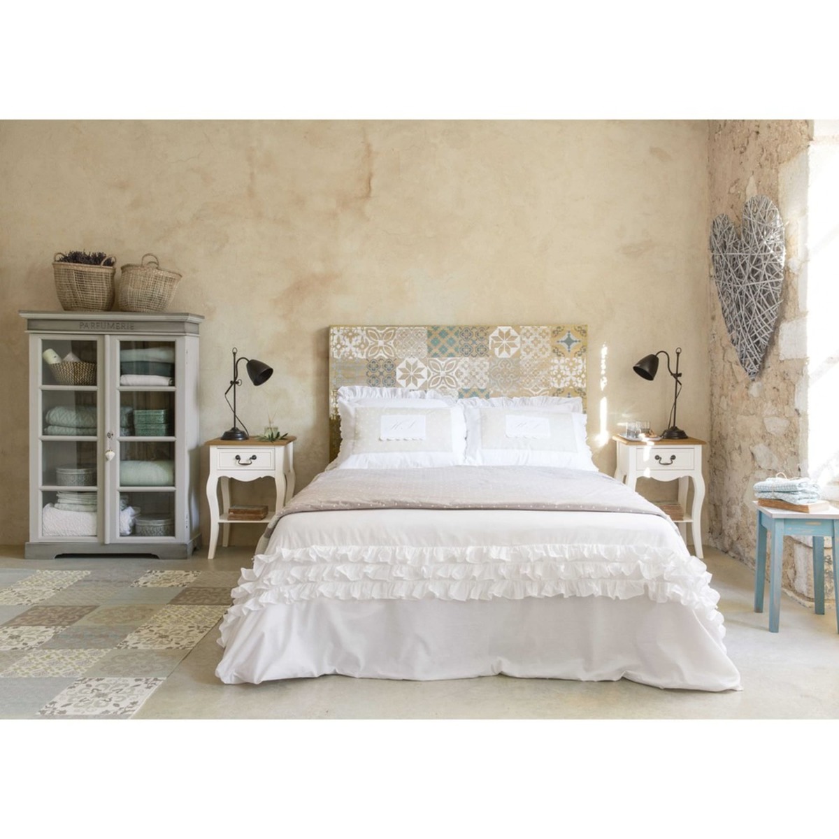 1-Drawer Bedside Table with Drawer in Cream Léontine – image 4