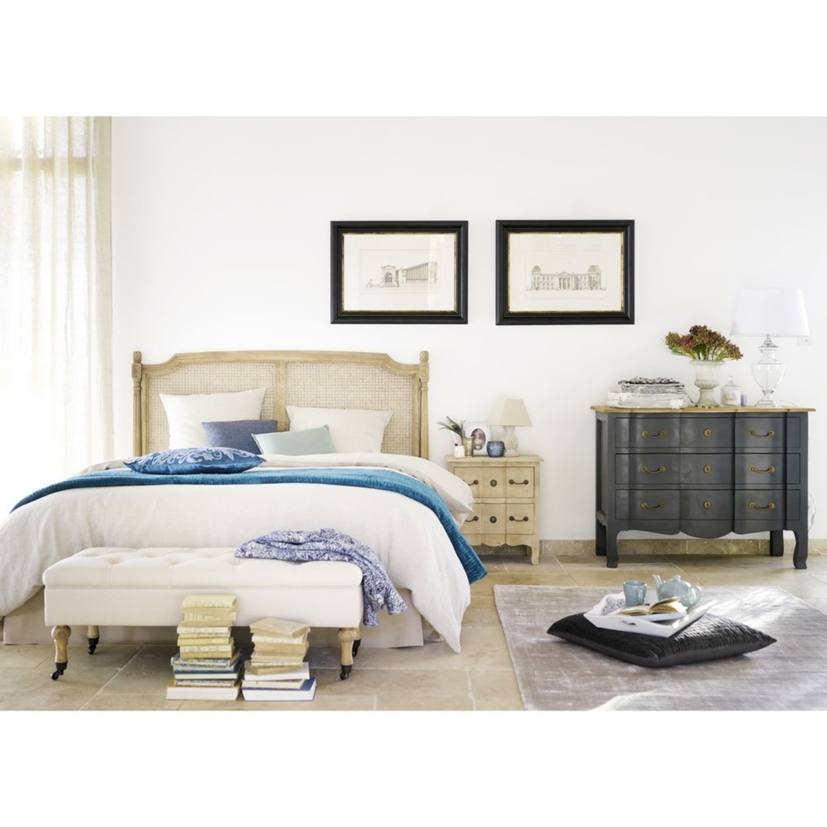 Mango wood and acacia bedside table with drawers Colette – image 12