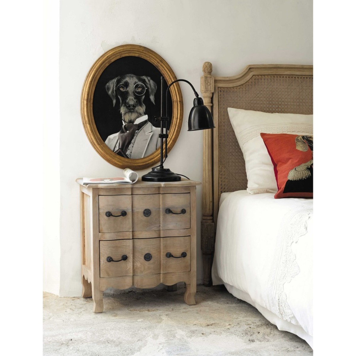 Mango wood and acacia bedside table with drawers Colette – image 9