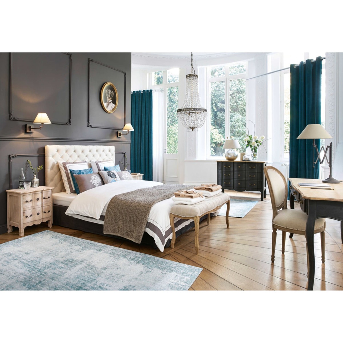Mango wood and acacia bedside table with drawers Colette – image 10