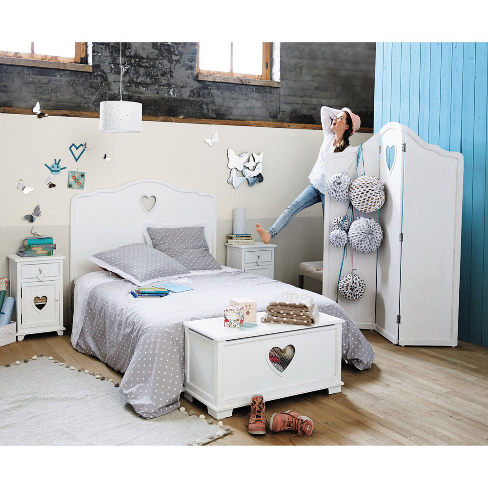 White Bedside Table with 1 Drawer – image 3