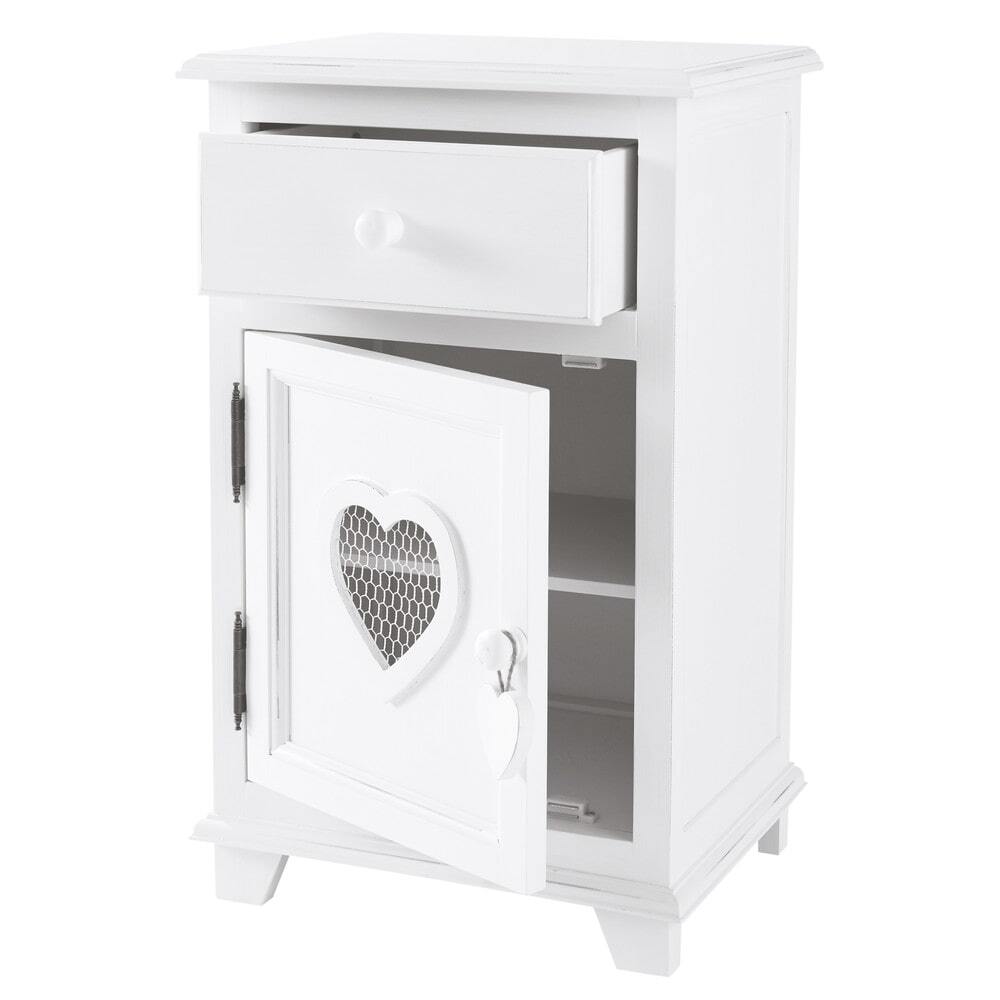 White Bedside Table with 1 Drawer – image 7