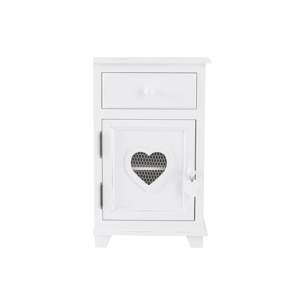 White Bedside Table with 1 Drawer – image 1