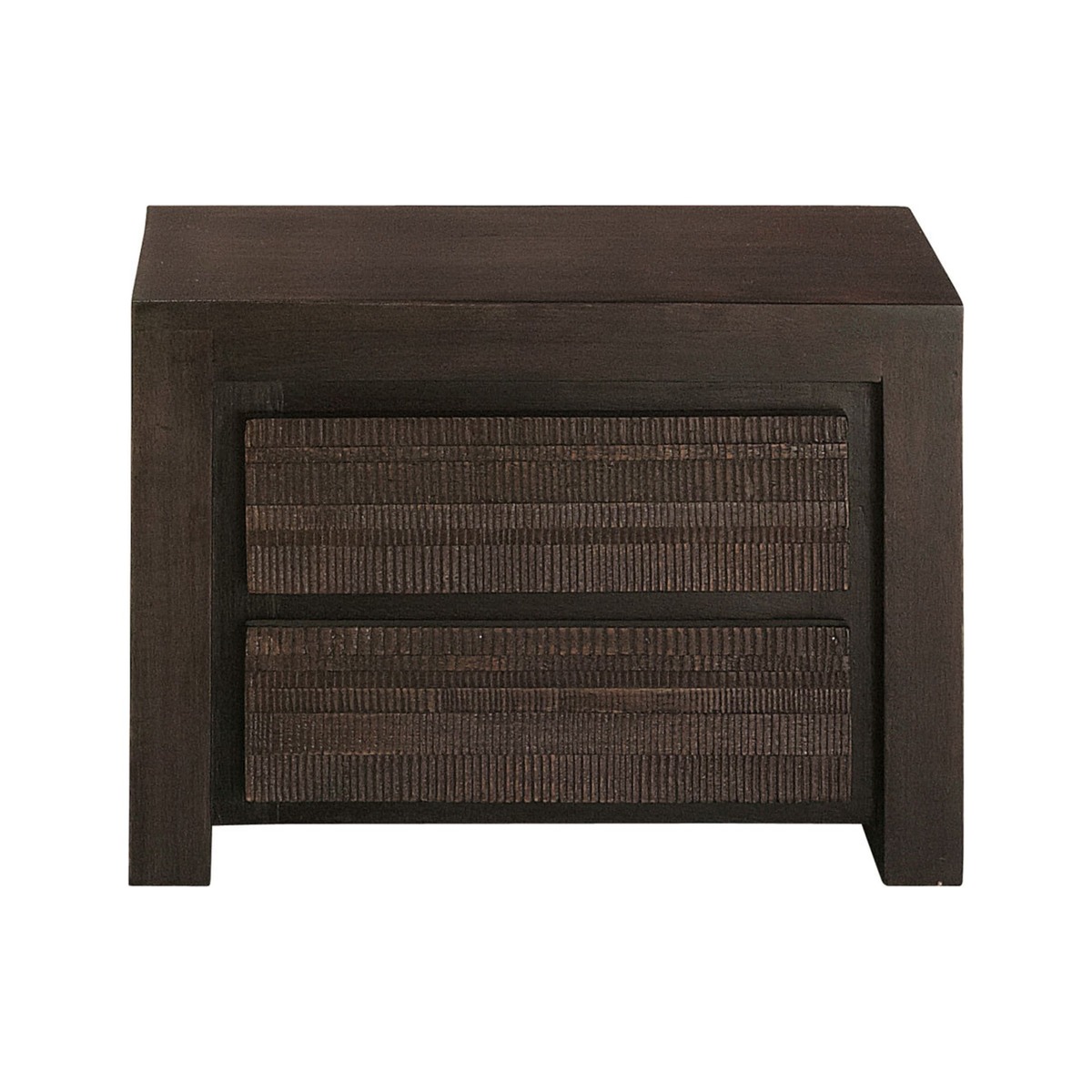 Solid mango wood bedside table with 2 drawers Java – image 1
