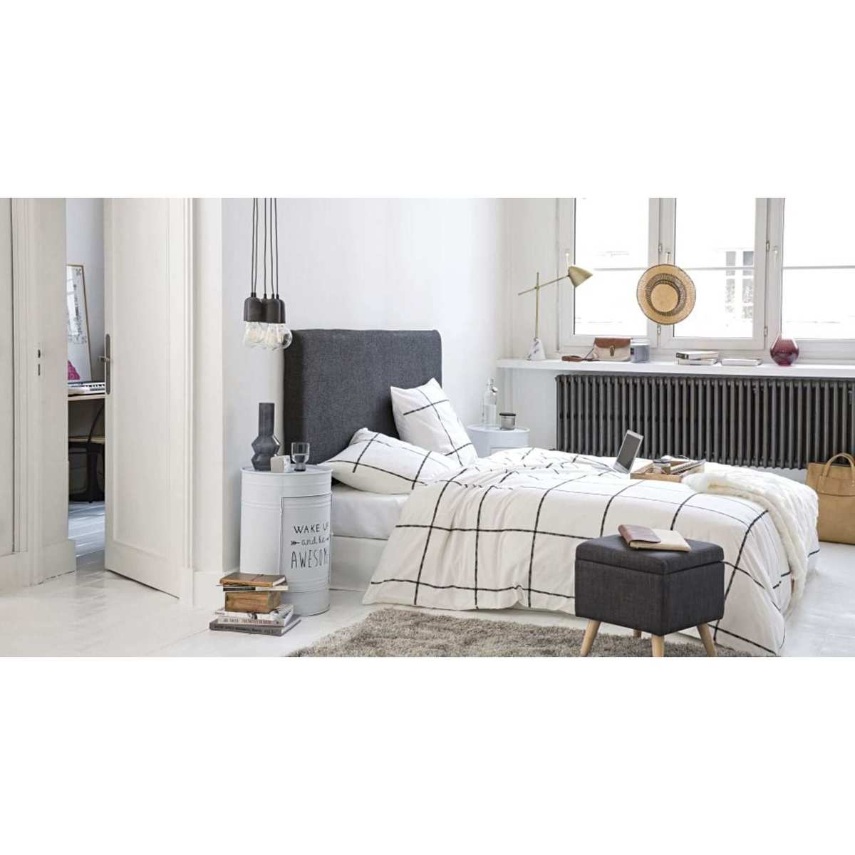 White metal 1-door bedside table Harlem – image 4