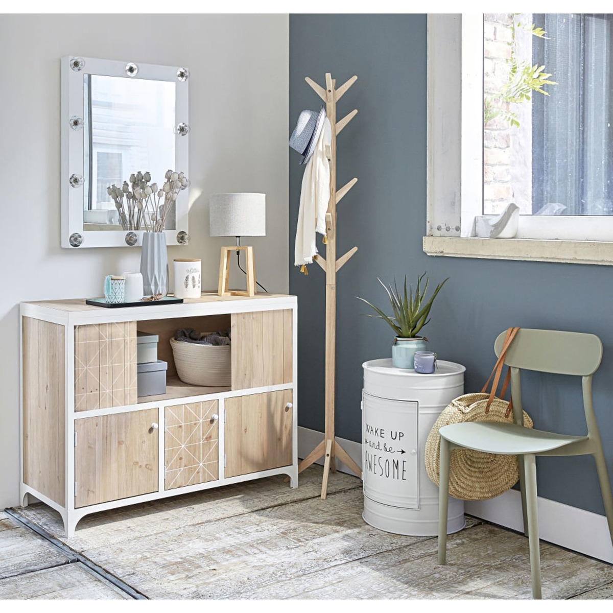 White metal 1-door bedside table Harlem – image 5