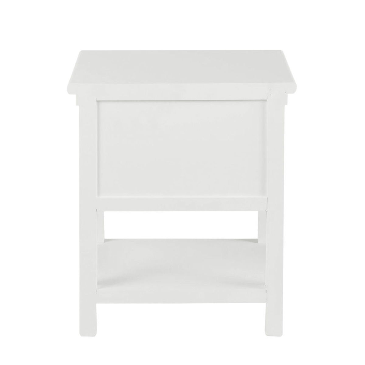 Bedside Table with  Wooden Drawer in White Ouessant – image 3