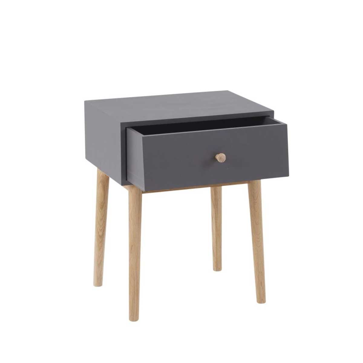 Anthracite Grey Vintage 1-Drawer Bedside Table Zen Market – image 3