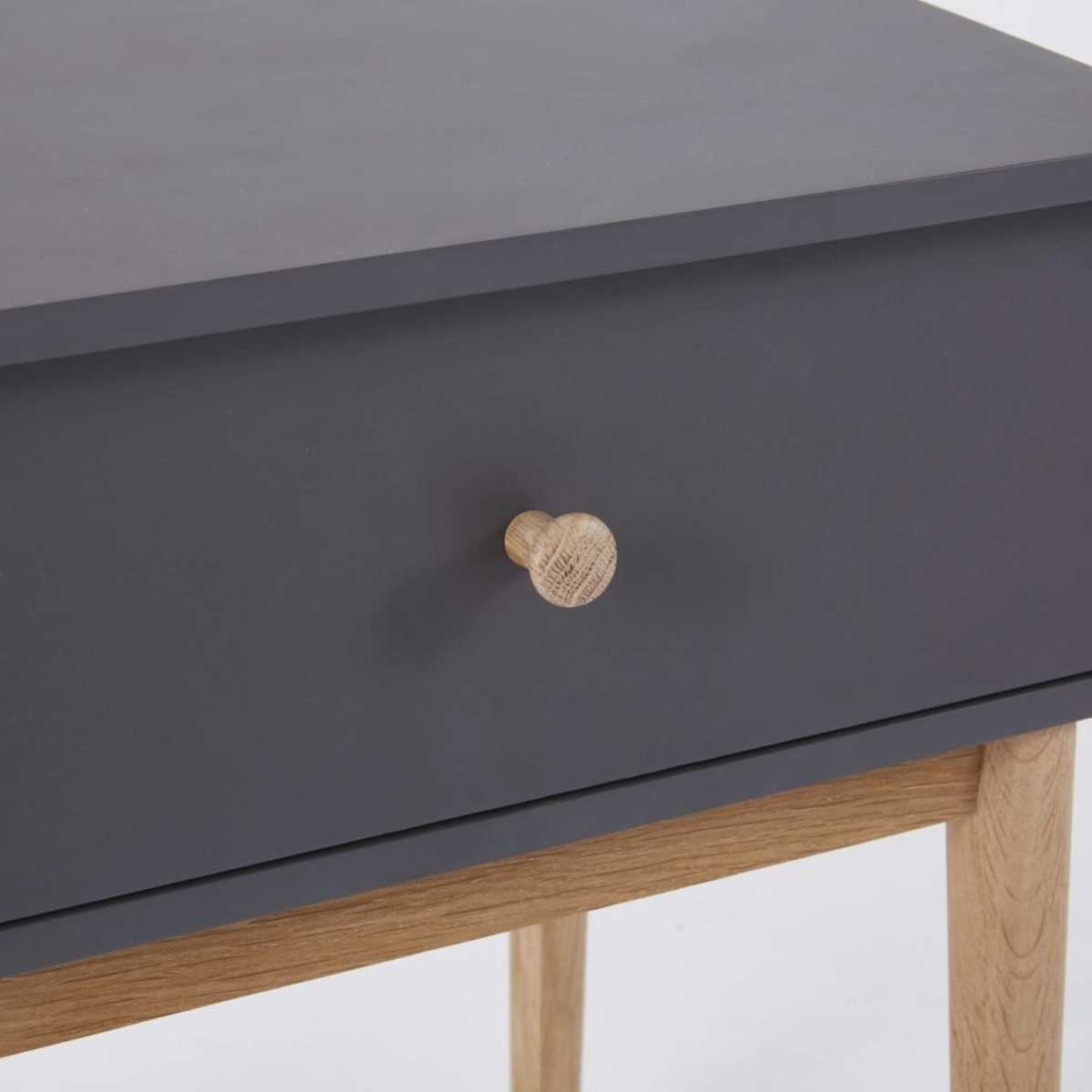 Anthracite Grey Vintage 1-Drawer Bedside Table Zen Market – image 4