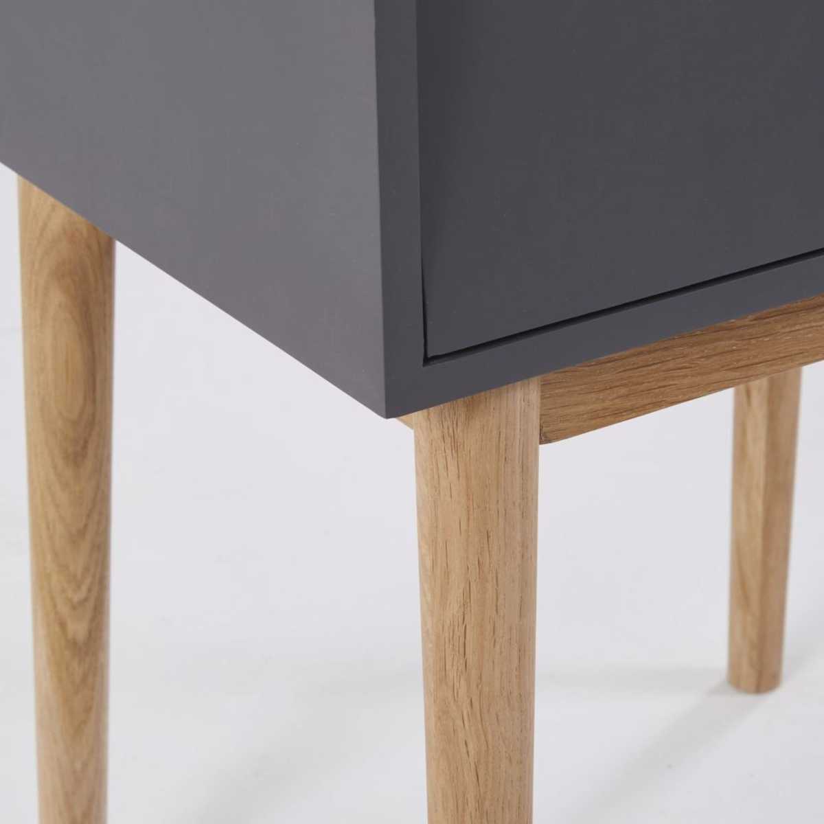 Anthracite Grey Vintage 1-Drawer Bedside Table Zen Market – image 5