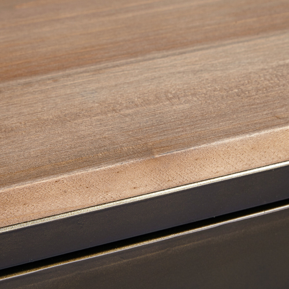 Metal and Pine Industrial-Style Bedside Table – image 4