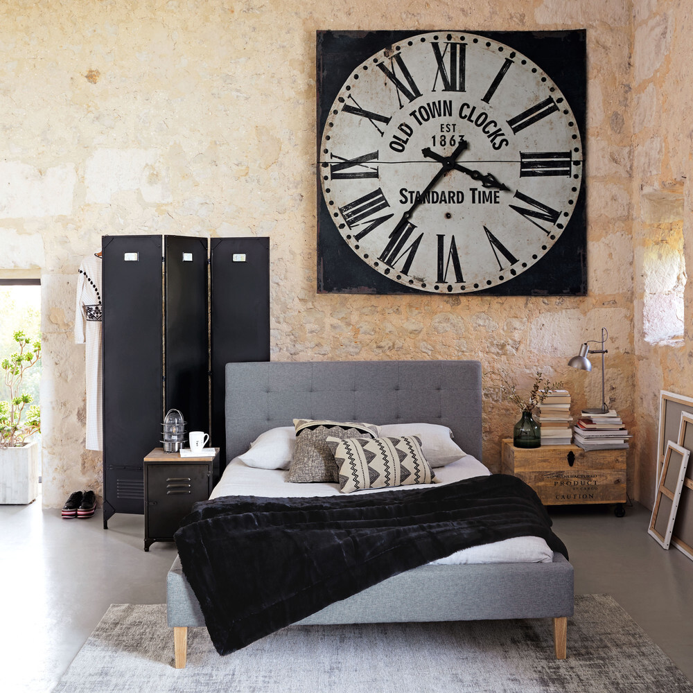 Metal and Pine Industrial-Style Bedside Table – image 6