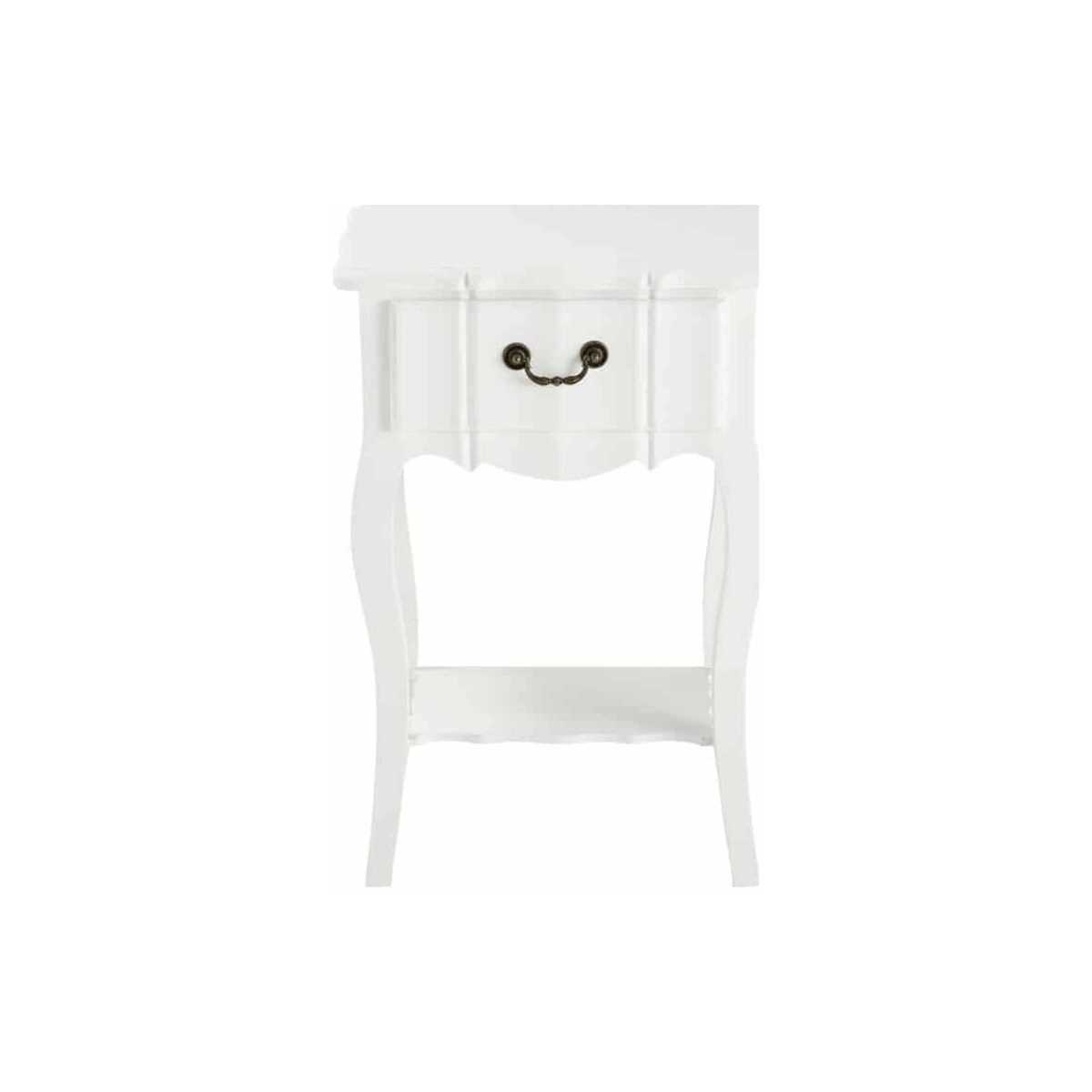 Paulownia wood bedside table with drawer in white W 44cm Joséphine – image 2