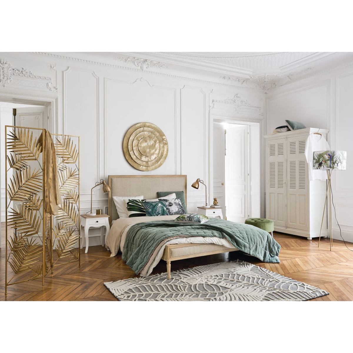 White Acacia and Mango Bedside Table with Drawer Versailles – image 3