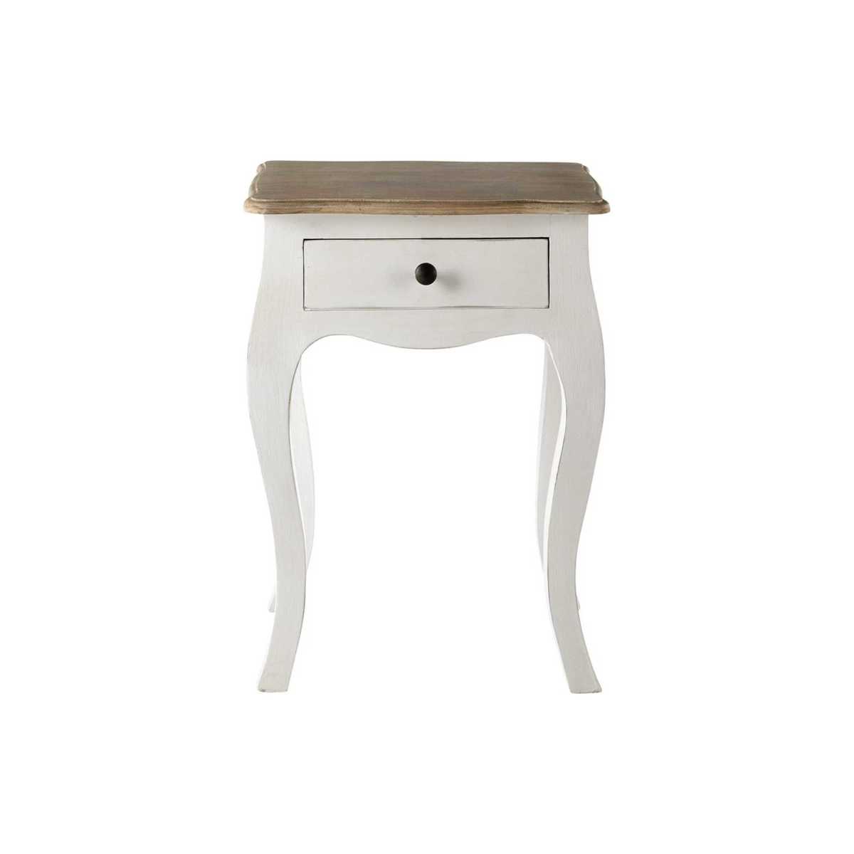 White Acacia and Mango Bedside Table with Drawer Versailles – image 1