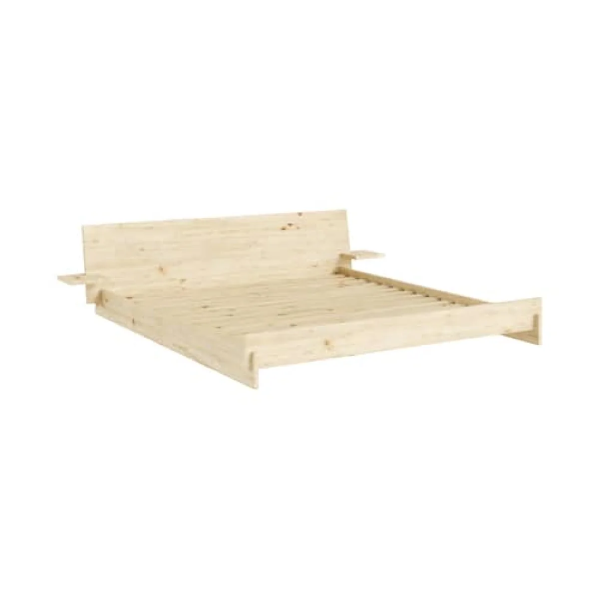 Latch Double bed natural wood / For Mattress 180 x 200 cm - Headboard with bedside tables - KARUP – image 2