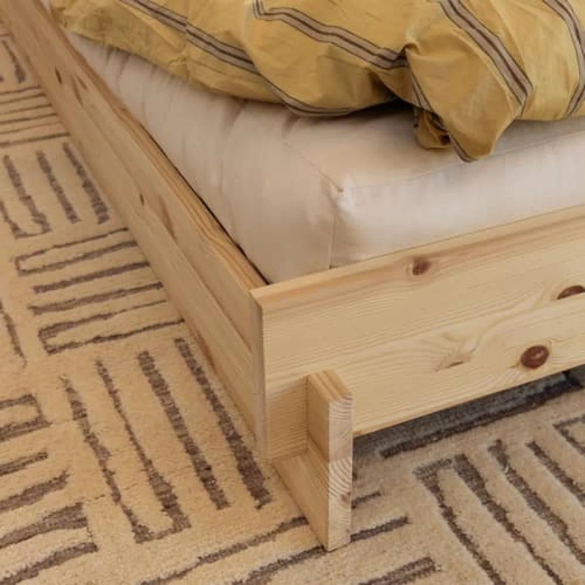 Latch Double bed natural wood / For Mattress 180 x 200 cm - Headboard with bedside tables - KARUP – image 4