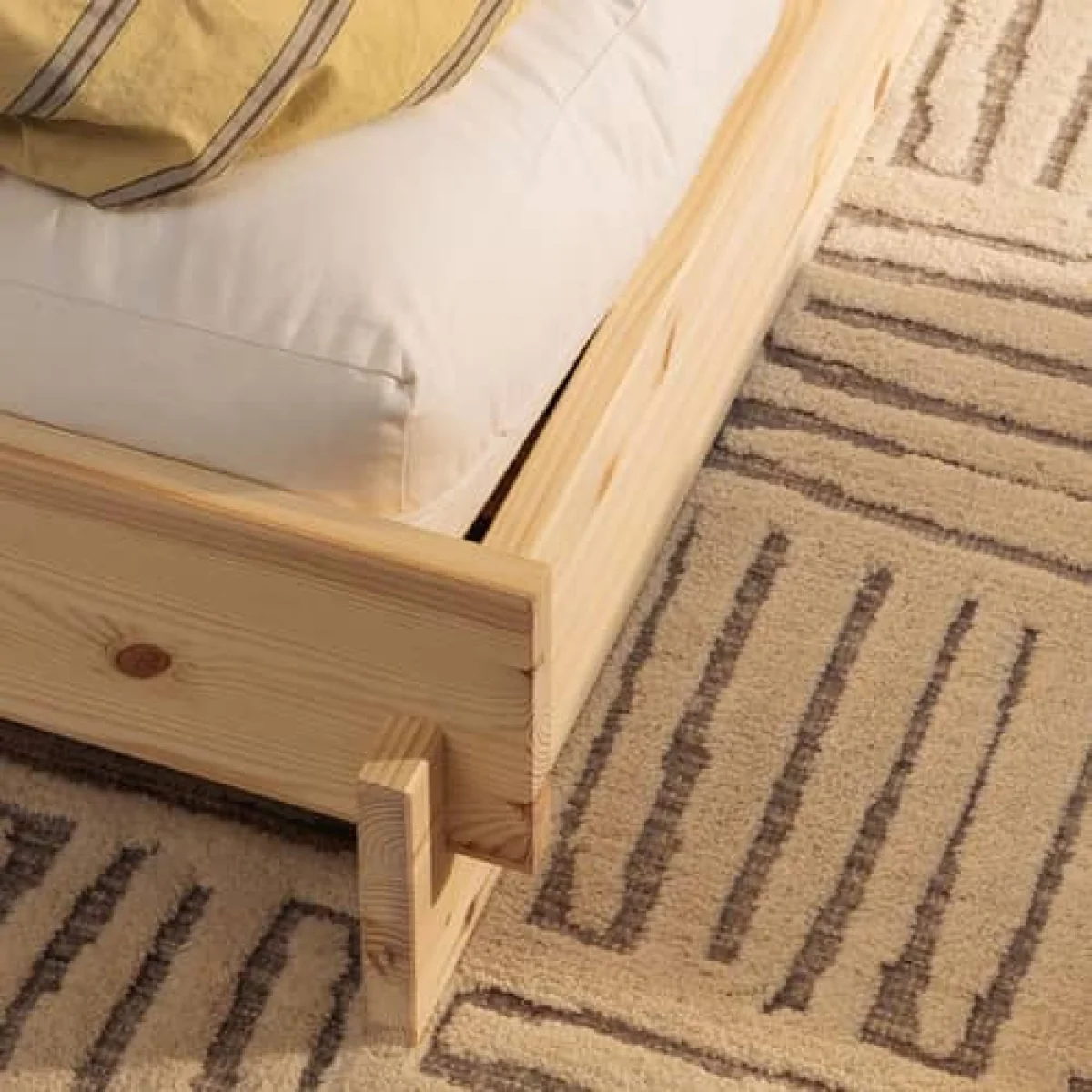 Latch Double bed natural wood / For Mattress 180 x 200 cm - Headboard with bedside tables - KARUP – image 6