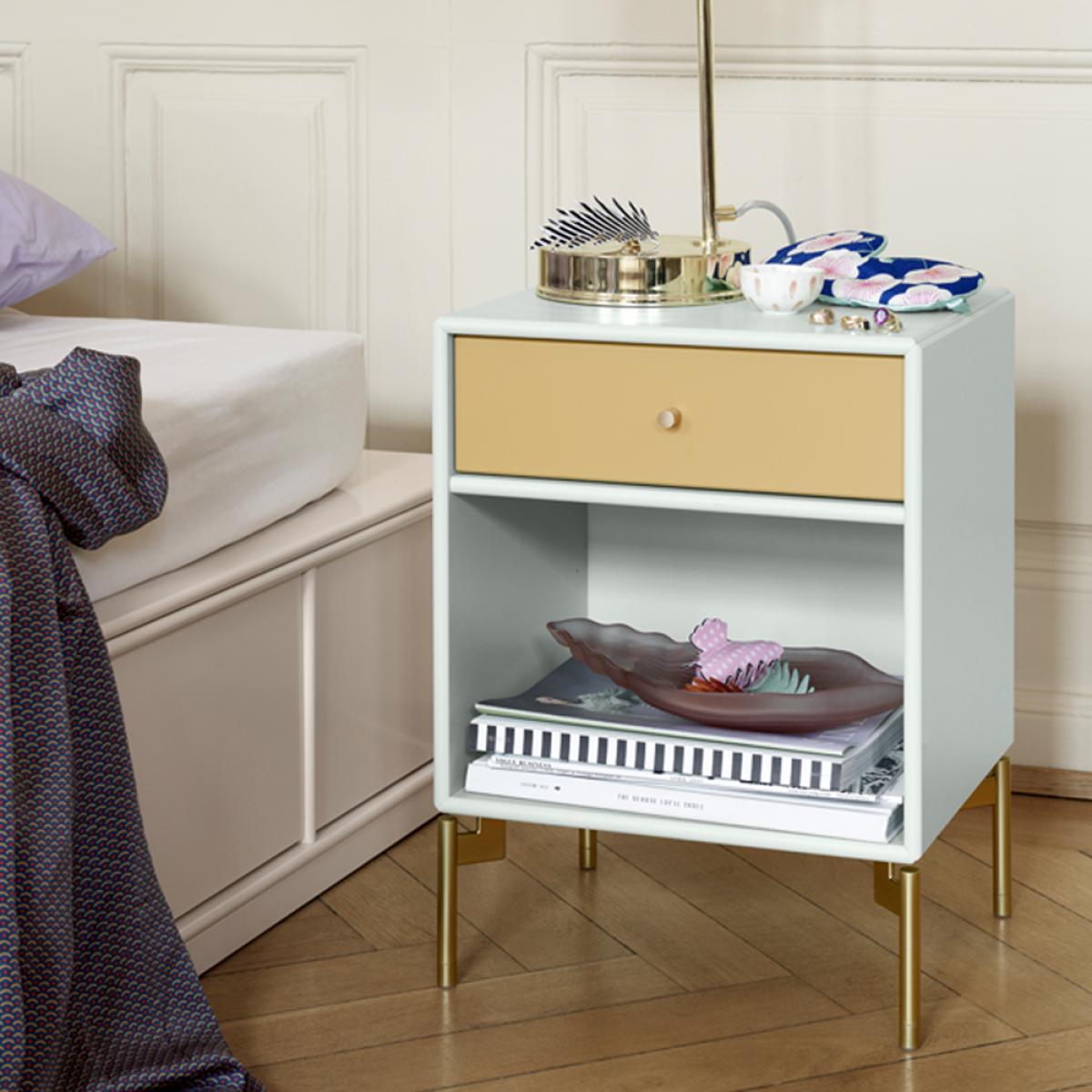 Montana Dream bedside table Pomelo 140 chrome legs – image 3