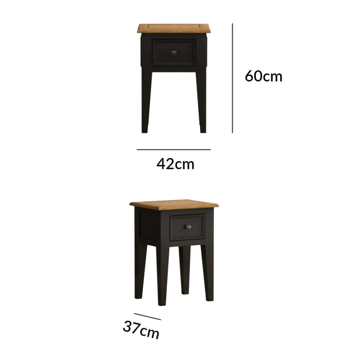 Charlton Oak and Black Painted Bedside Table – image 8