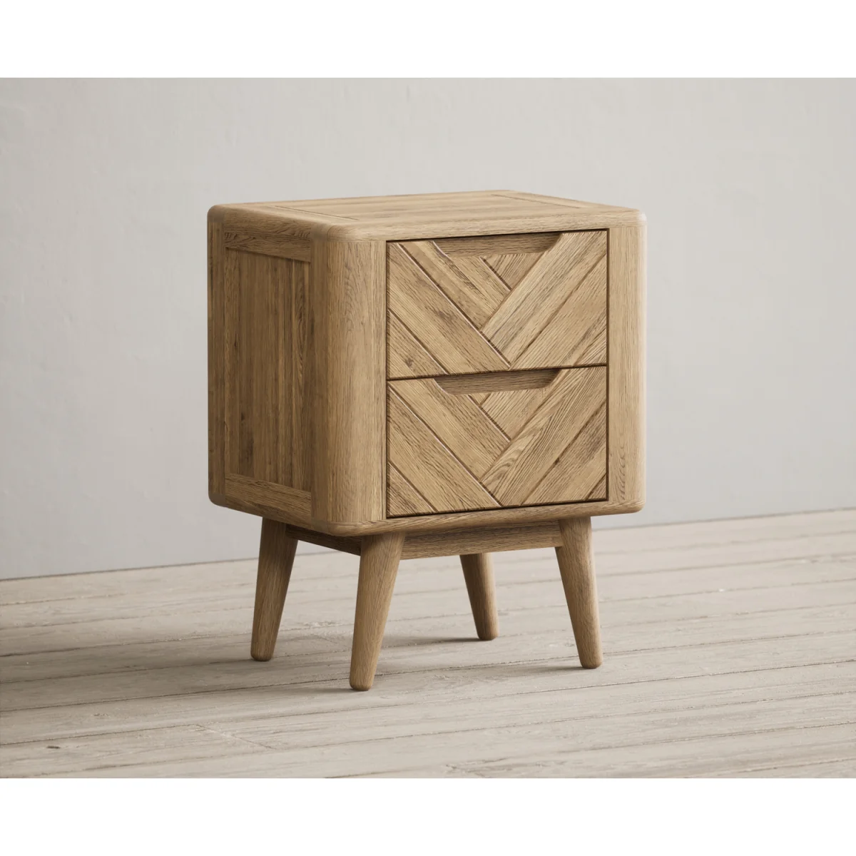 Parven Solid Oak 2 Drawer Bedside Chest – image 4