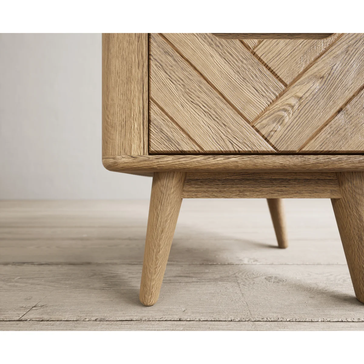Parven Solid Oak 2 Drawer Bedside Chest – image 5