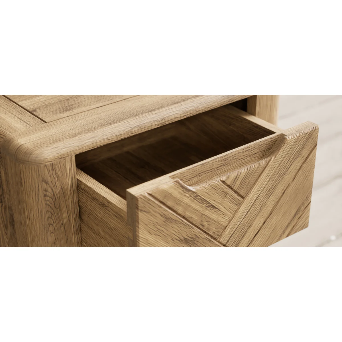 Parven Solid Oak 2 Drawer Bedside Chest – image 9