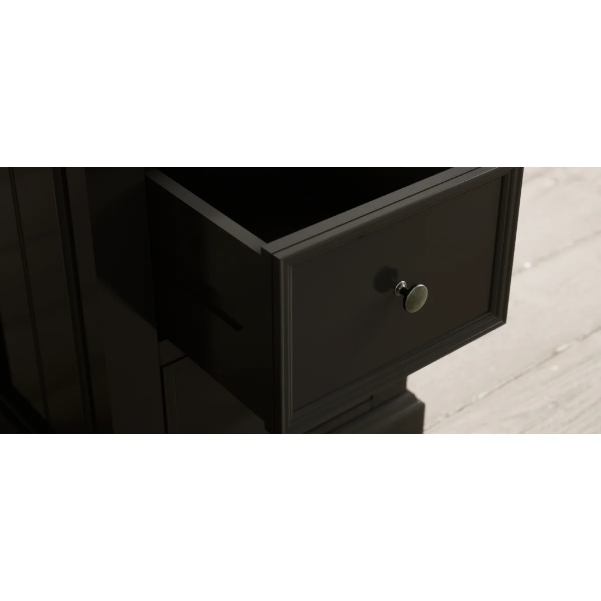 Charlton Oak and Black Painted 2 Drawer Bedside Table – image 11