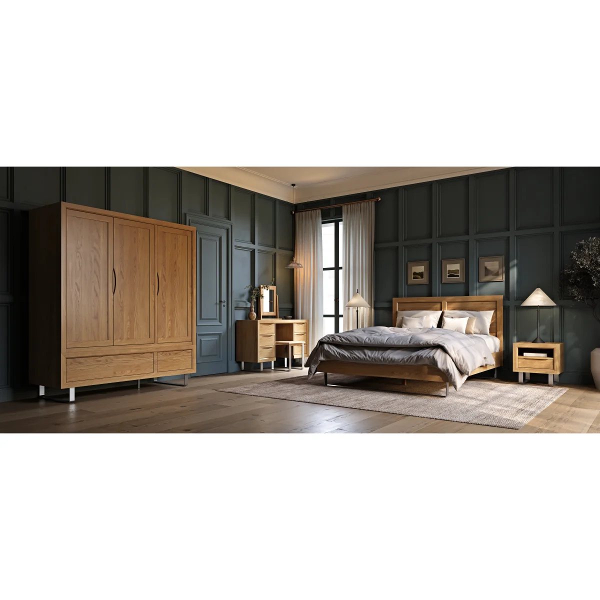 Parker Solid Oak Bedside Table – image 8