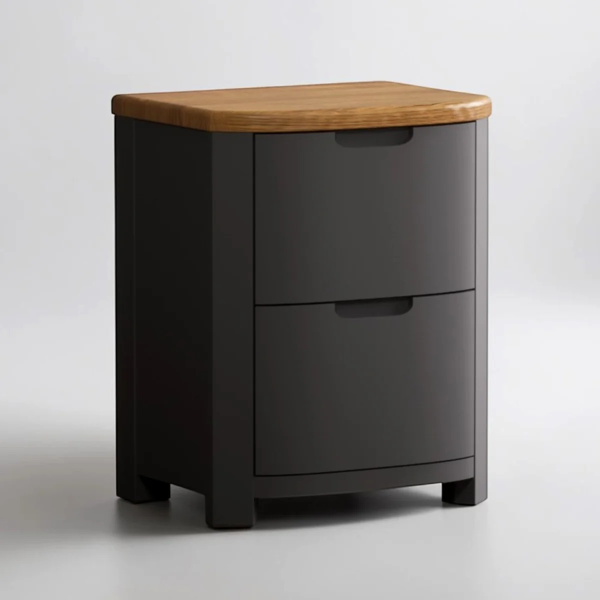 Bradwell Oak and Charcoal Painted 2 Drawer Bedside Chest – image 2