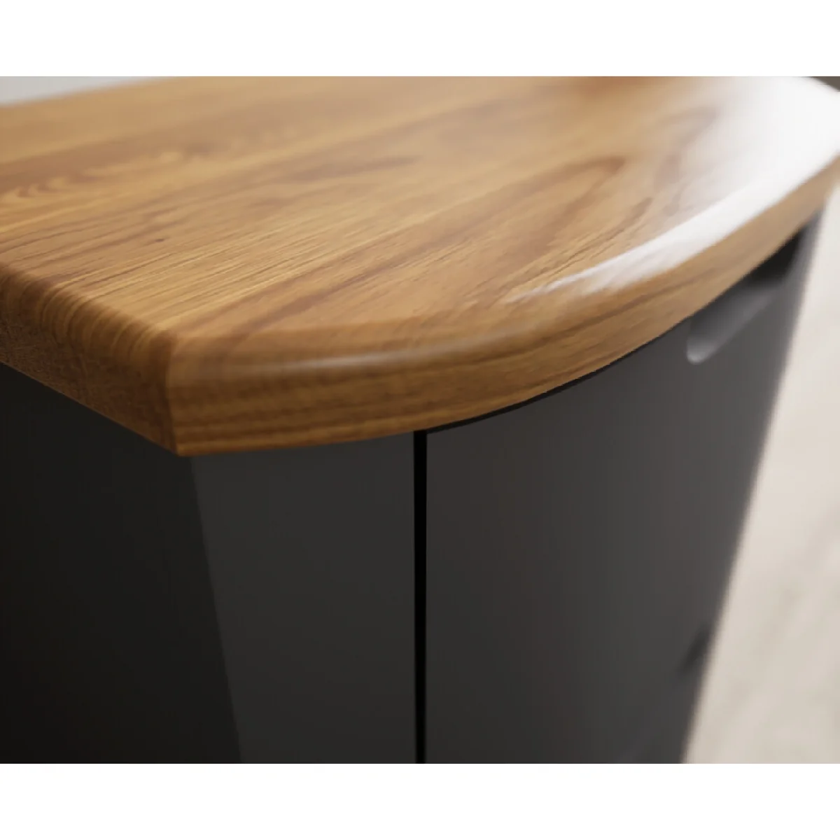 Bradwell Oak and Charcoal Painted 2 Drawer Bedside Chest – image 8