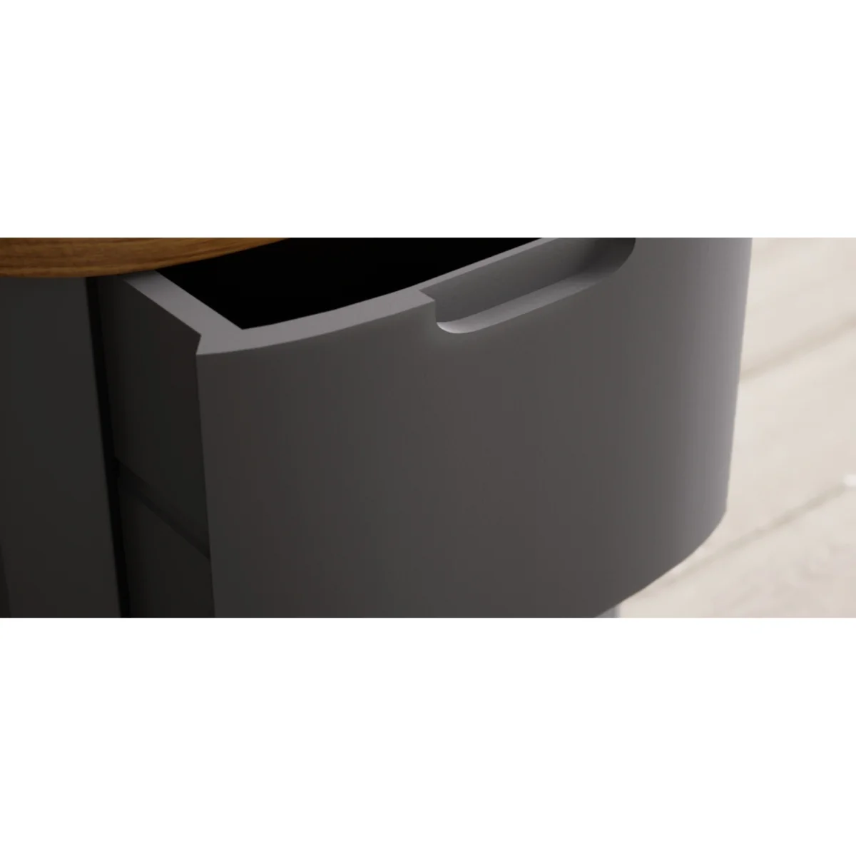 Bradwell Oak and Charcoal Painted 2 Drawer Bedside Chest – image 10