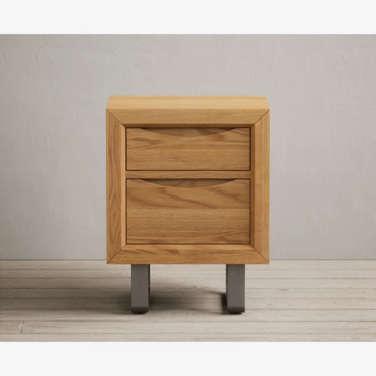 Parker Solid Oak 2 Drawer Bedside Table