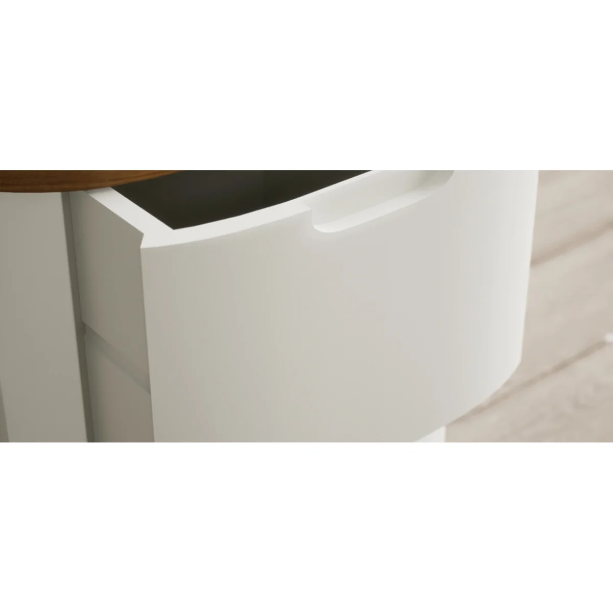 Bradwell Oak and Signal White Painted 2 Drawer Bedside Chest – image 8