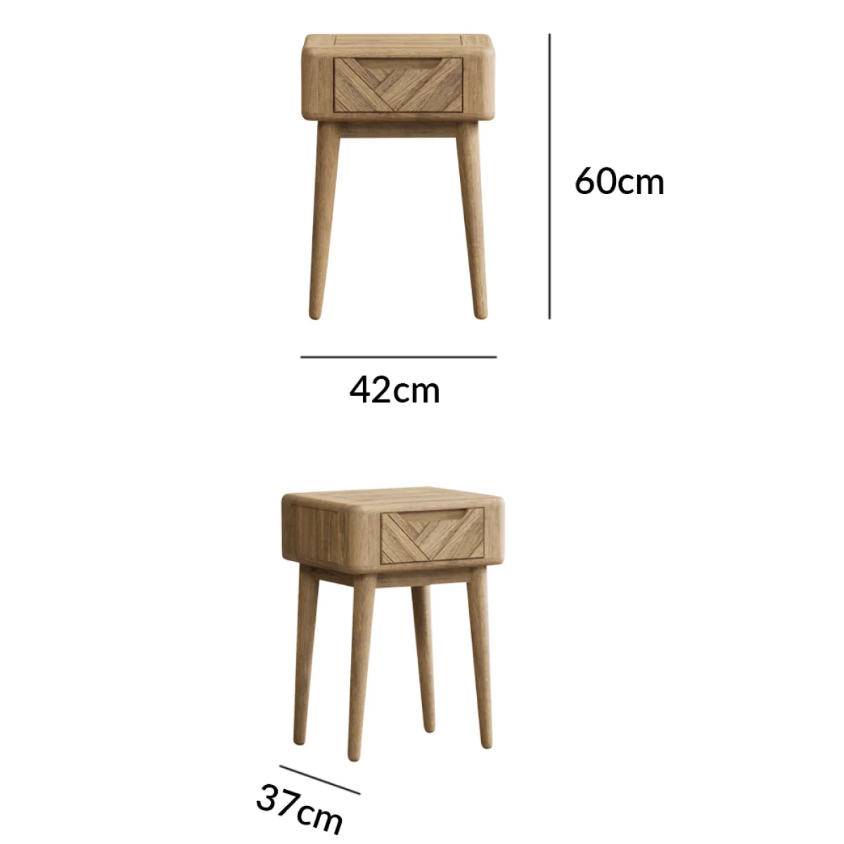 Parven Solid Oak Bedside Table / Lamp Table – image 10