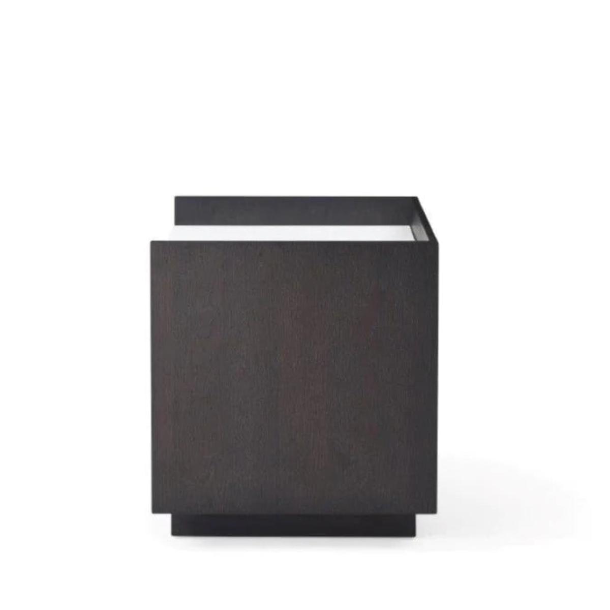 Tommy Franks Saviour Bedside Table in White Marble & Anthracite Grey Wash Oak – image 6