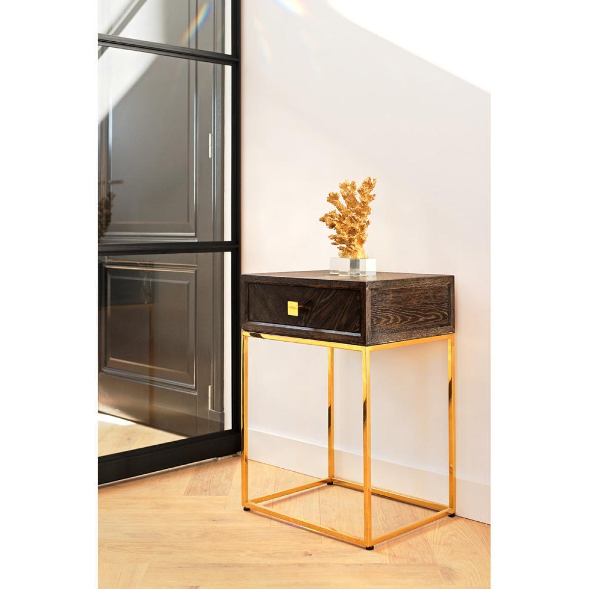 Richmond Blackbone 1 Drawer Gold Bedside Table – image 7