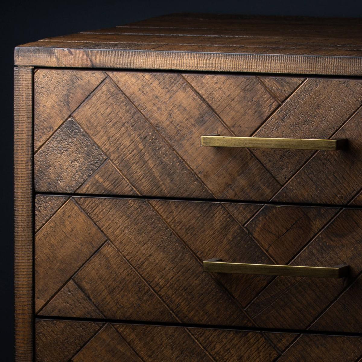 Hill Interiors Havana 3 Drawer Bedside Table in Gold – image 3