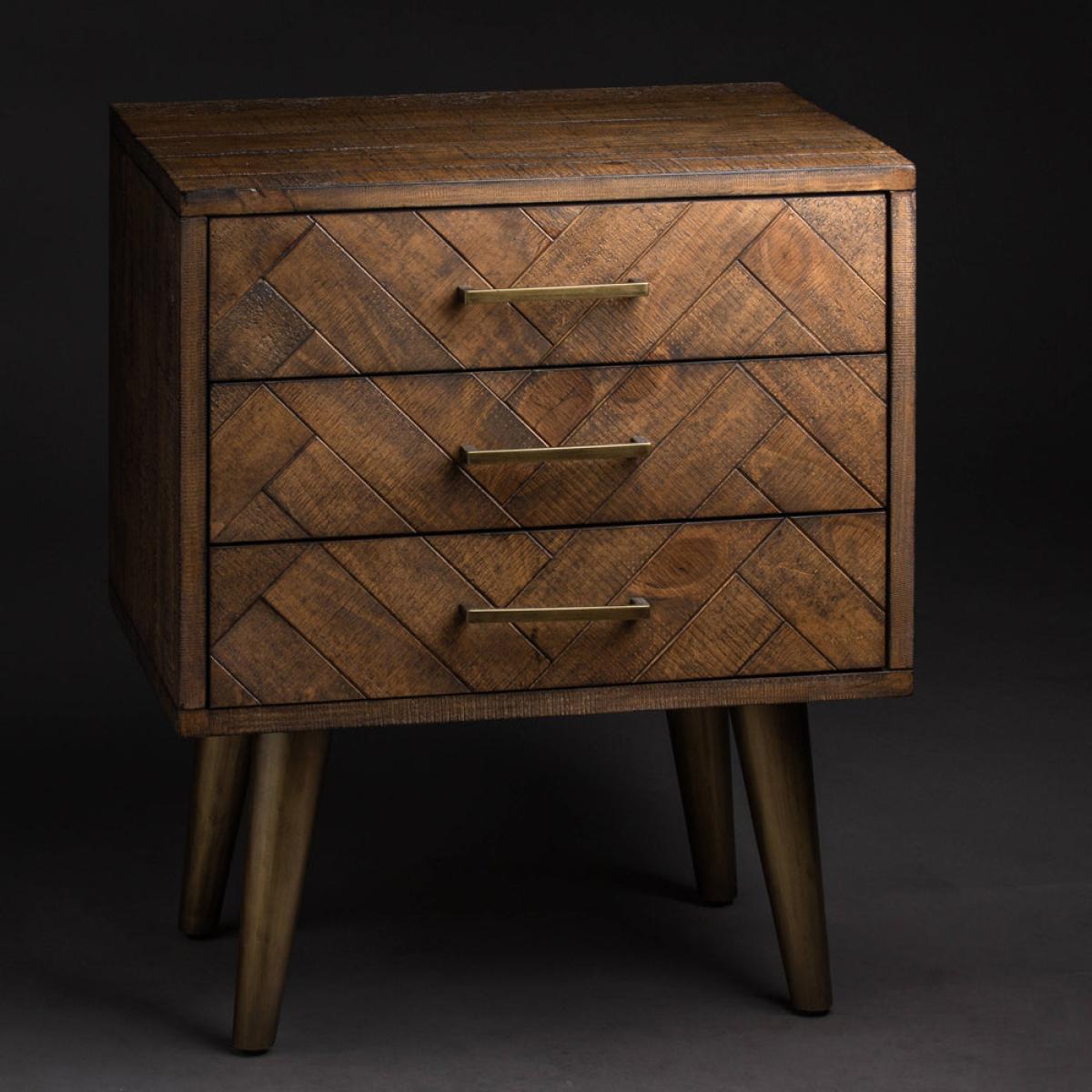 Hill Interiors Havana 3 Drawer Bedside Table in Gold – image 4