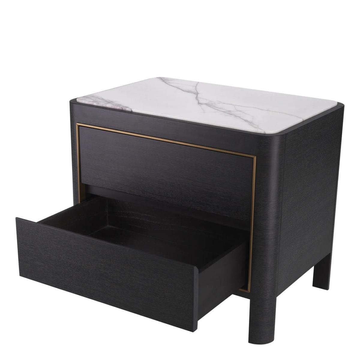 Eichholtz Corazon Bedside Table in Charcoal Grey Oak Veneer – image 2