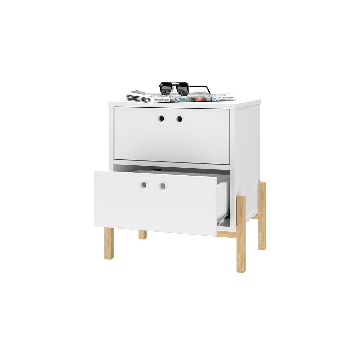 Phoenix White Bedside Table – image 3