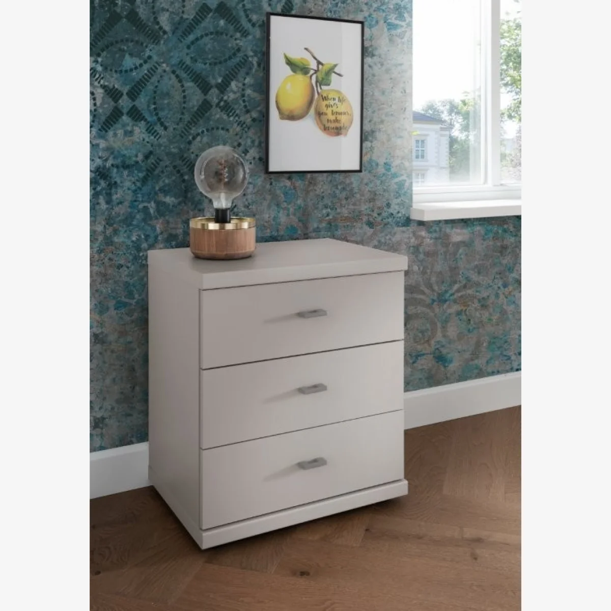Wiemann Darwin 3 Drawer Bedside Cabinet - H 64cm x W 60cm – image 1