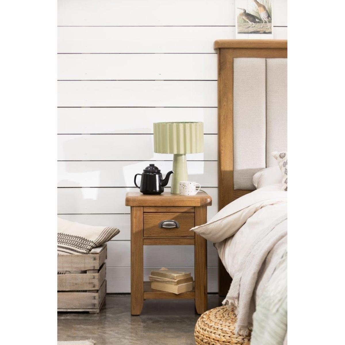 Juniper 1 Drawer Bedside Table - Smoked Oak In SmokedOak – image 2