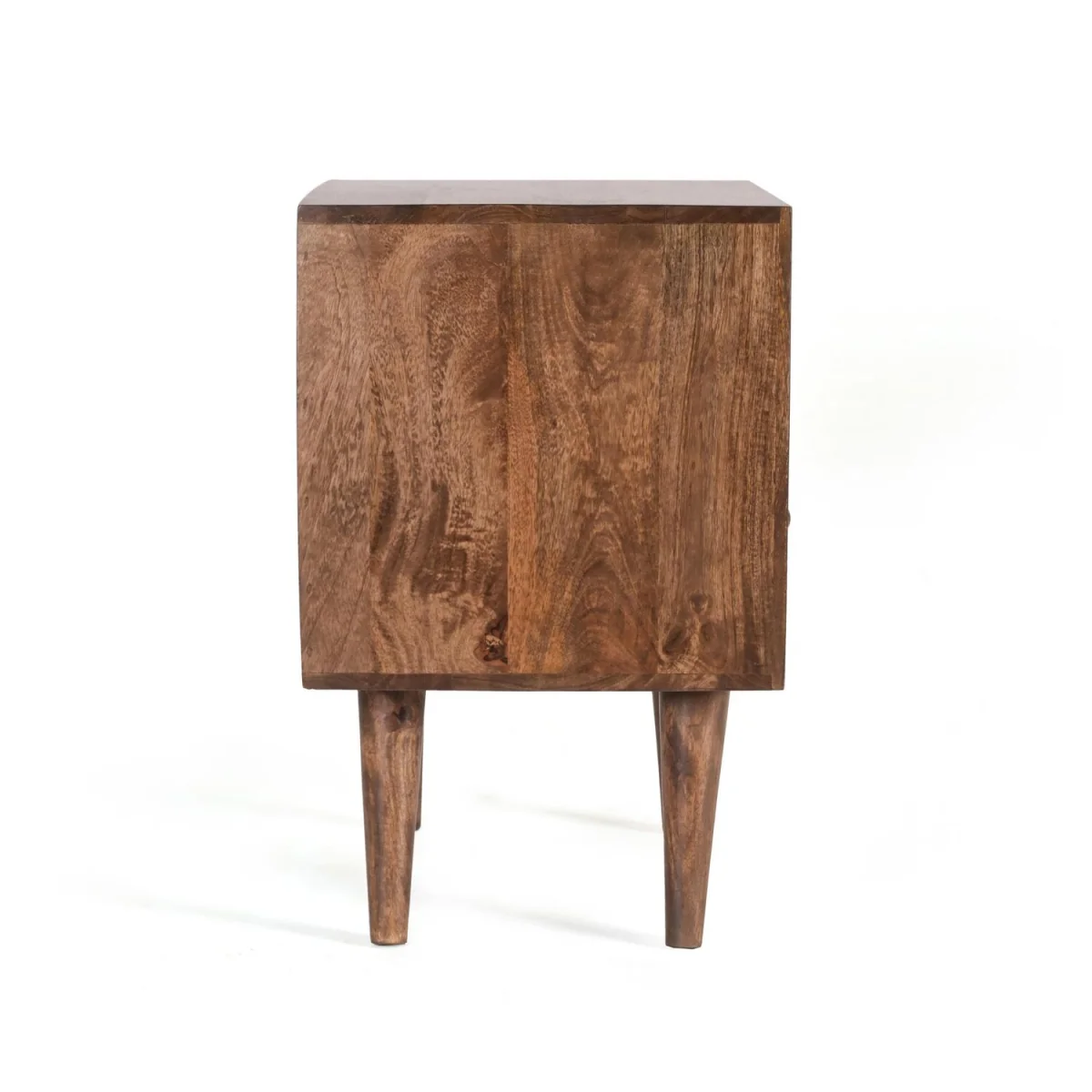 Solid Mango Wood Bedside Table with 2 Drawers - Dark Brown – image 4