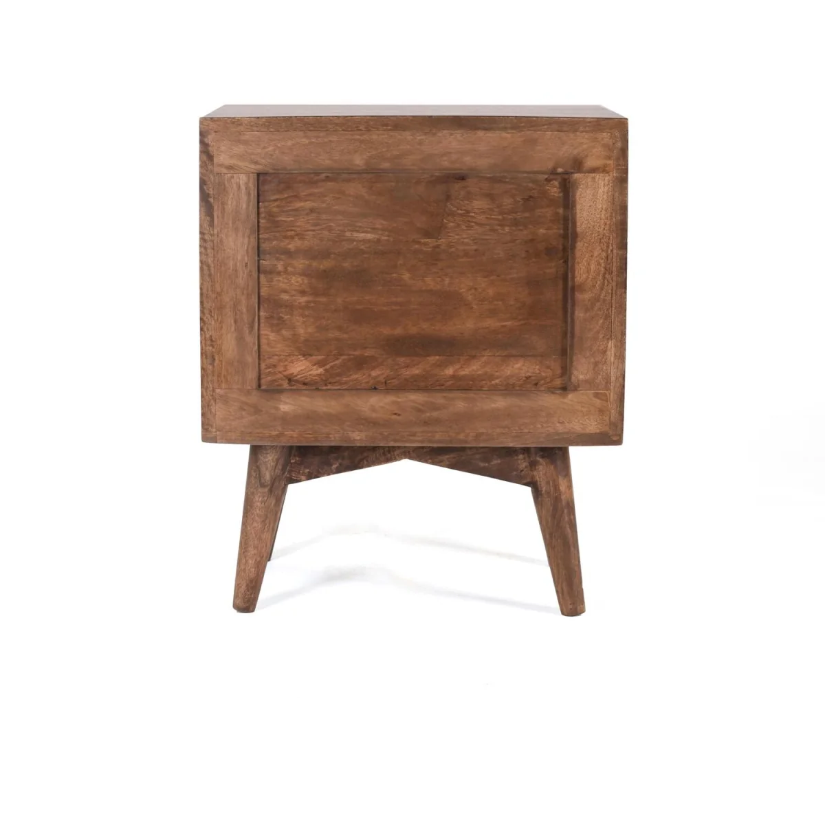 Solid Mango Wood Bedside Table with 2 Drawers - Dark Brown – image 6