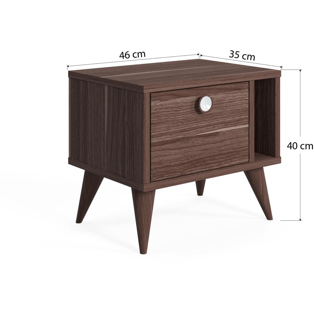 Vega 38cm Tall Nightstand by Ruumstore - Victoria Walnut – image 2