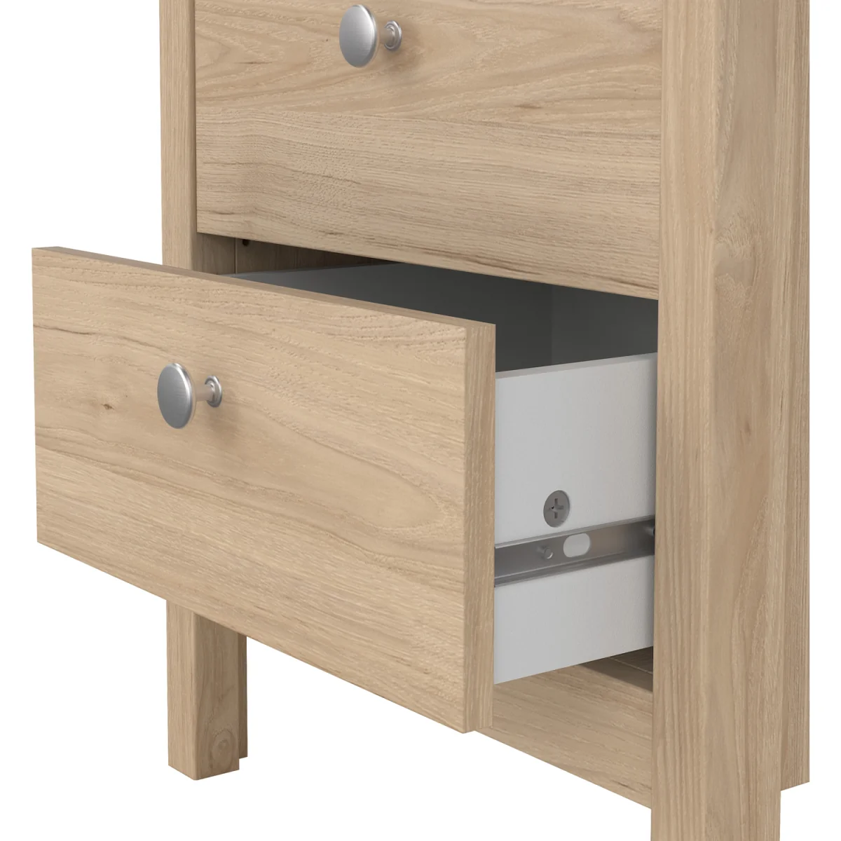 Madrid Bedside Table 2 Drawers in White - White – image 14