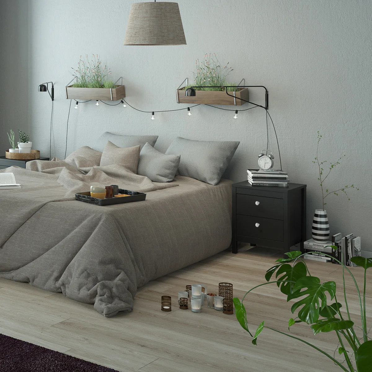 Madrid Bedside Table 2 Drawers in White - White – image 19