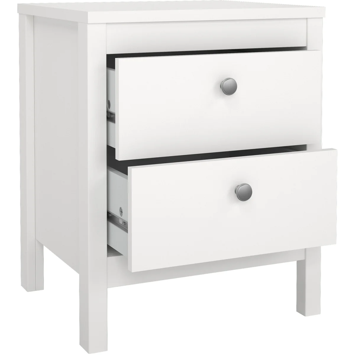 Madrid Bedside Table 2 Drawers in White - White – image 20